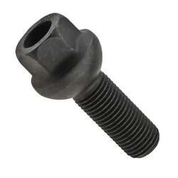 Black bolt for aluminum rims, steel rims M14x1.5 ball R14 - Carbonado