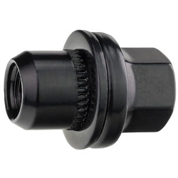 Black Aluminium Wheel Nuts, Land Rover Type – M14x1.5 / Floating Washer, Key Size 22 – Carbonado